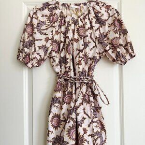 Women's A.L.C. Floral Cotton Short Sleeve Mini Dress in Multi Size 4